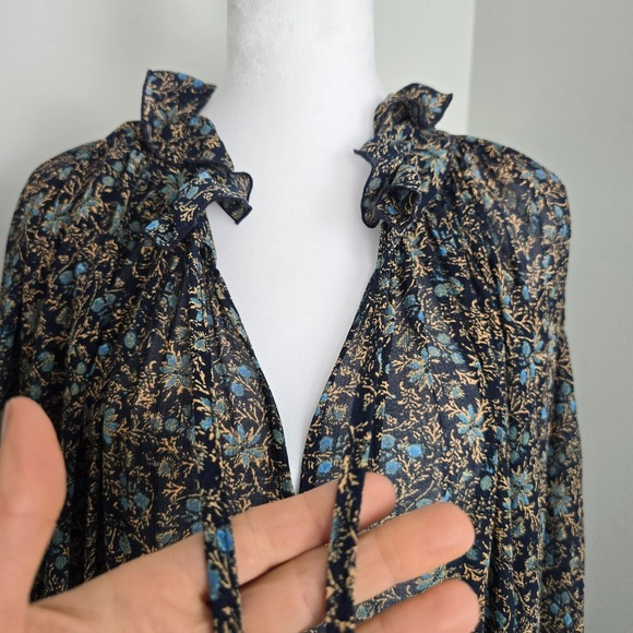 Free People Womens Coastal Vacation Feeling Groovy A-Line Floral Dress Sz M Boho - Picture 7 of 13